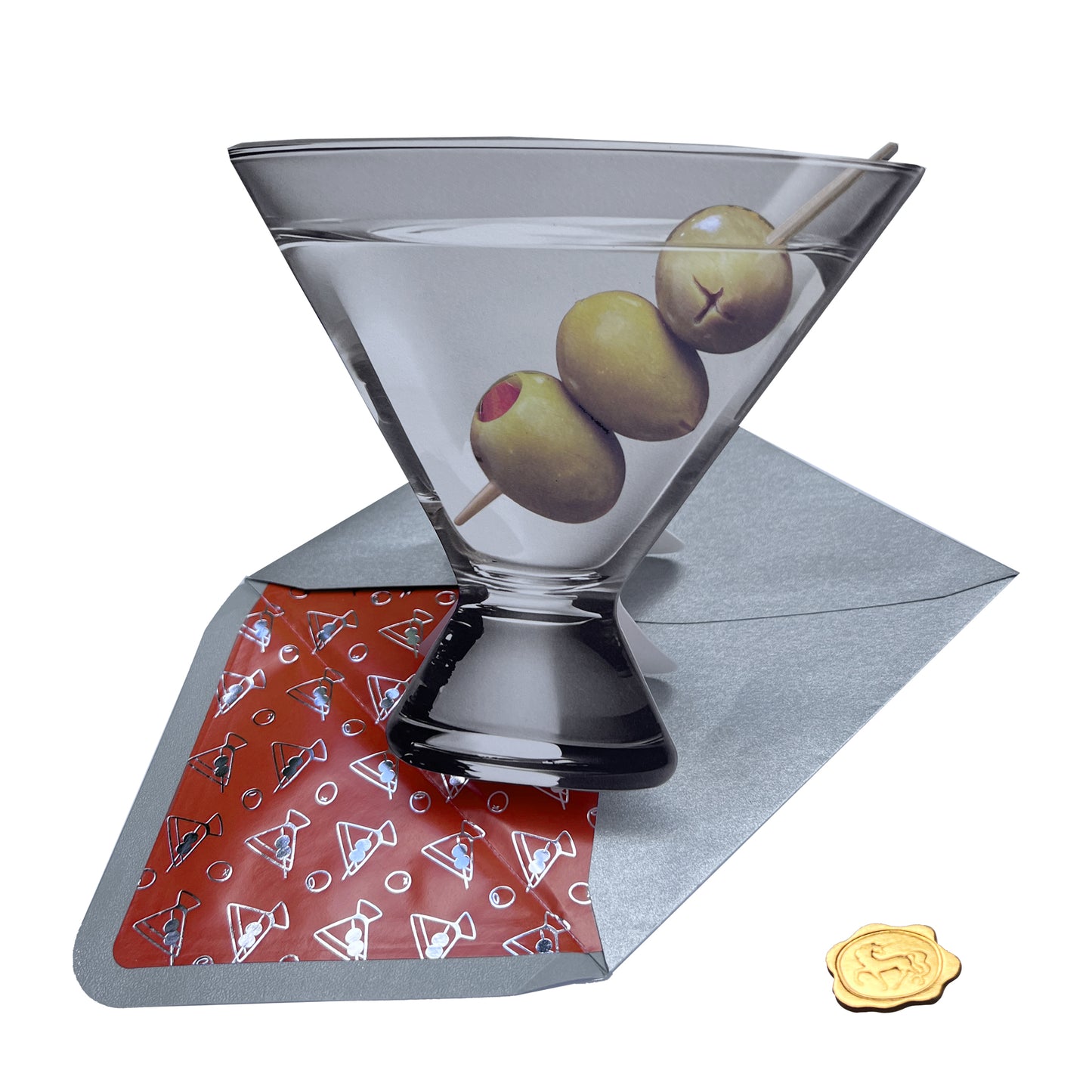 Die Cut Martini Birthday Card