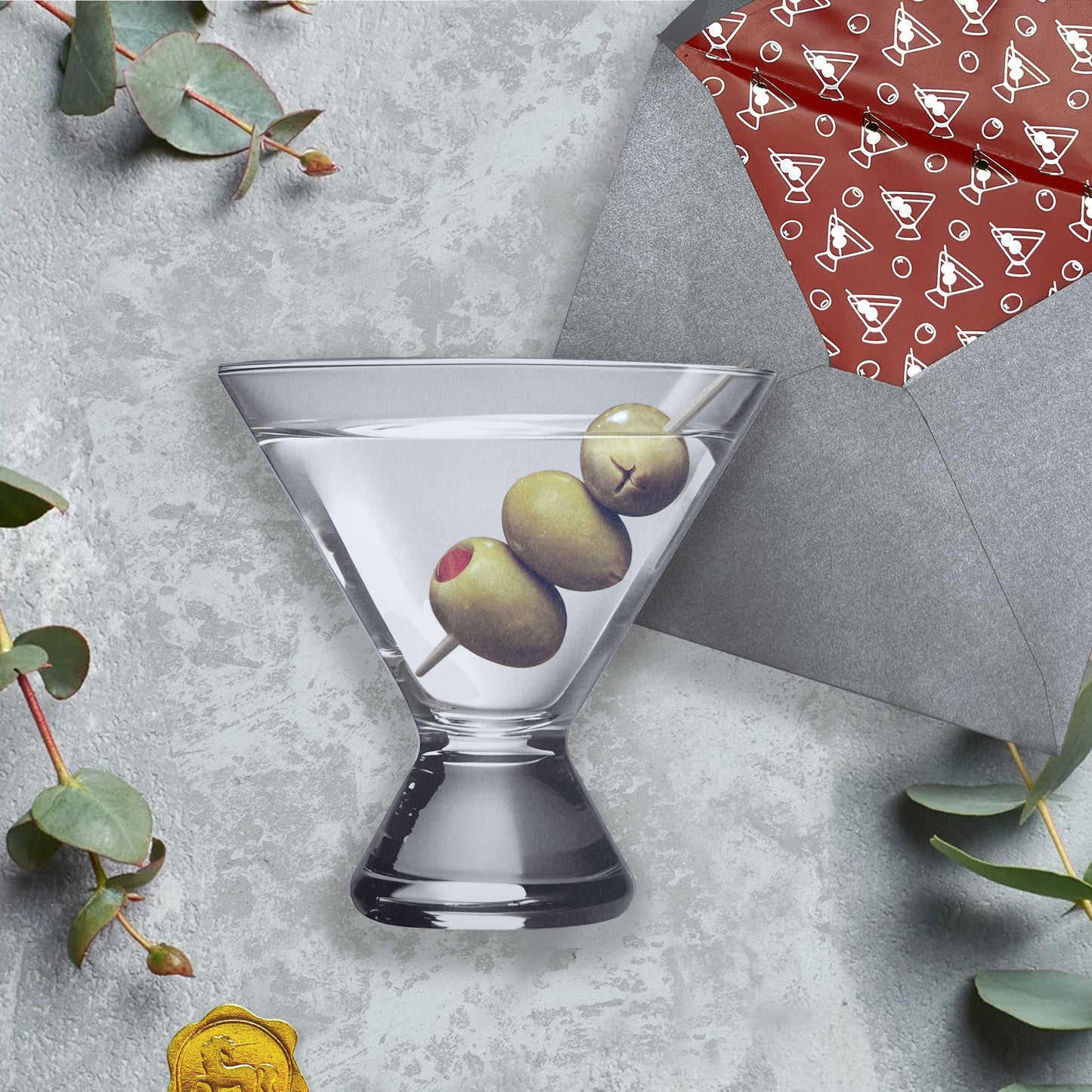 Die Cut Martini Birthday Card