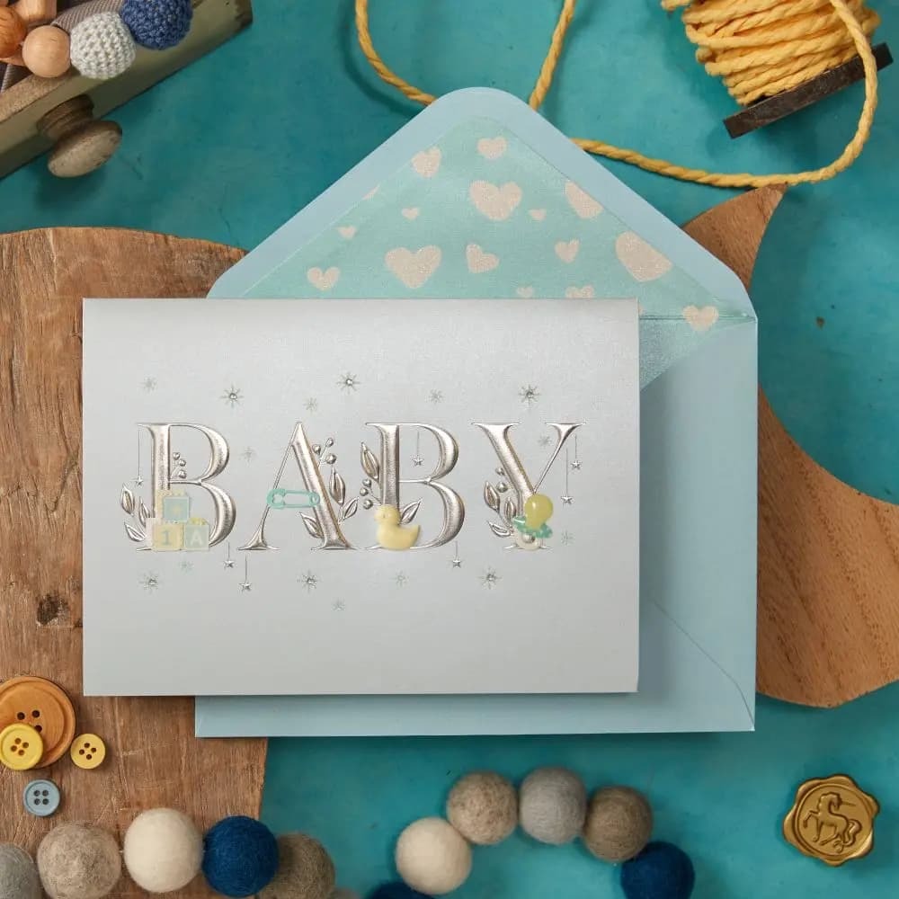 Baby Lettering Boy Baby Card
