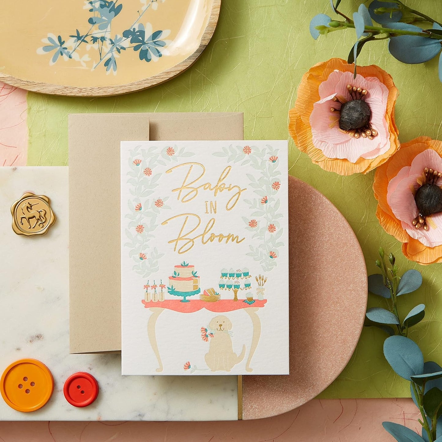 Baby In Bloom Baby Shower Card