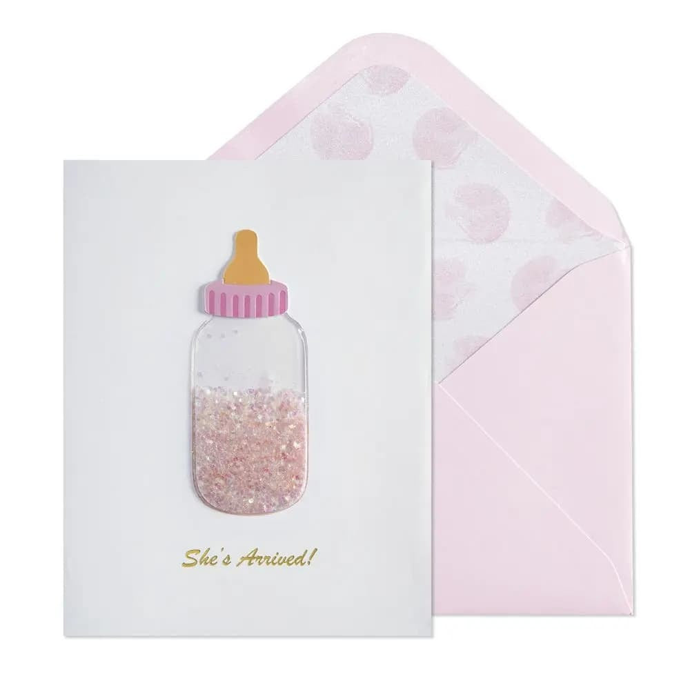 Baby Bottle Girl Baby Card