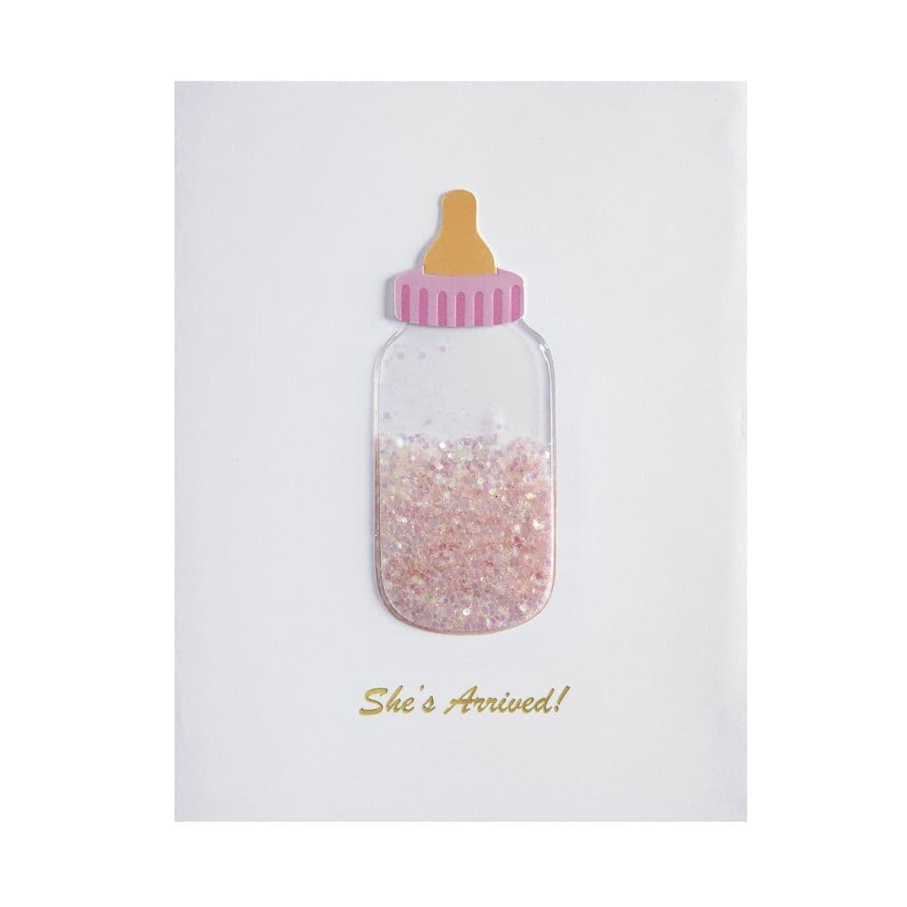 Baby Bottle Girl Baby Card