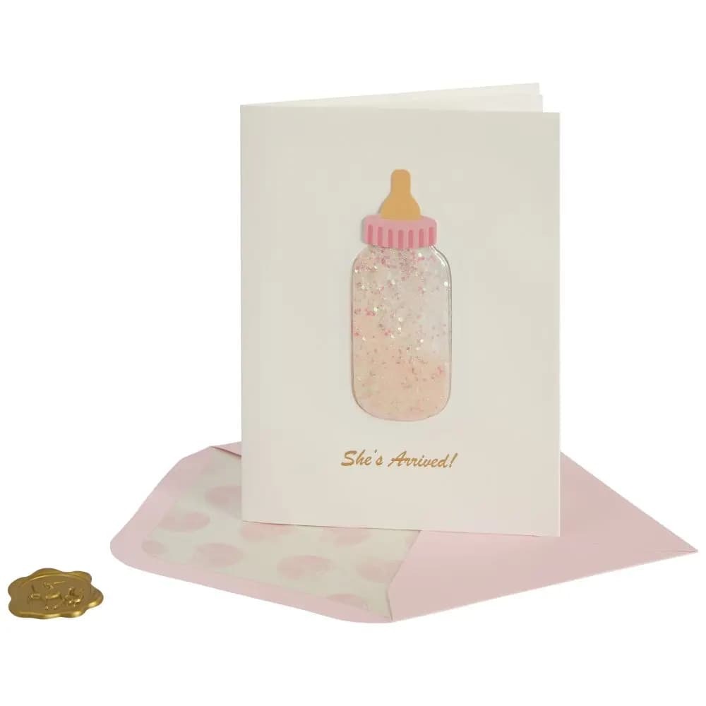 Baby Bottle Girl Baby Card