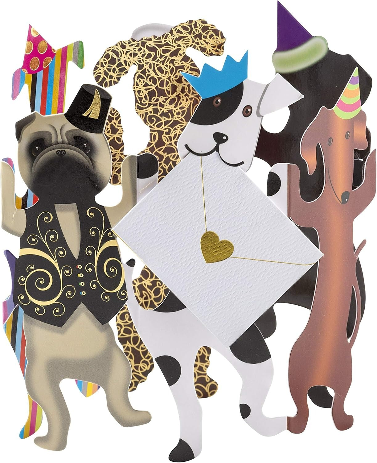 Dogs with Party Hats Blank Card