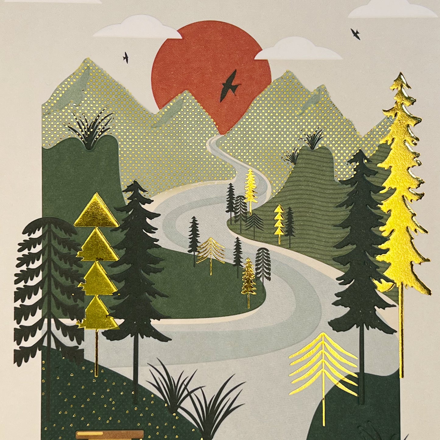 Forest With Stream Blank Card