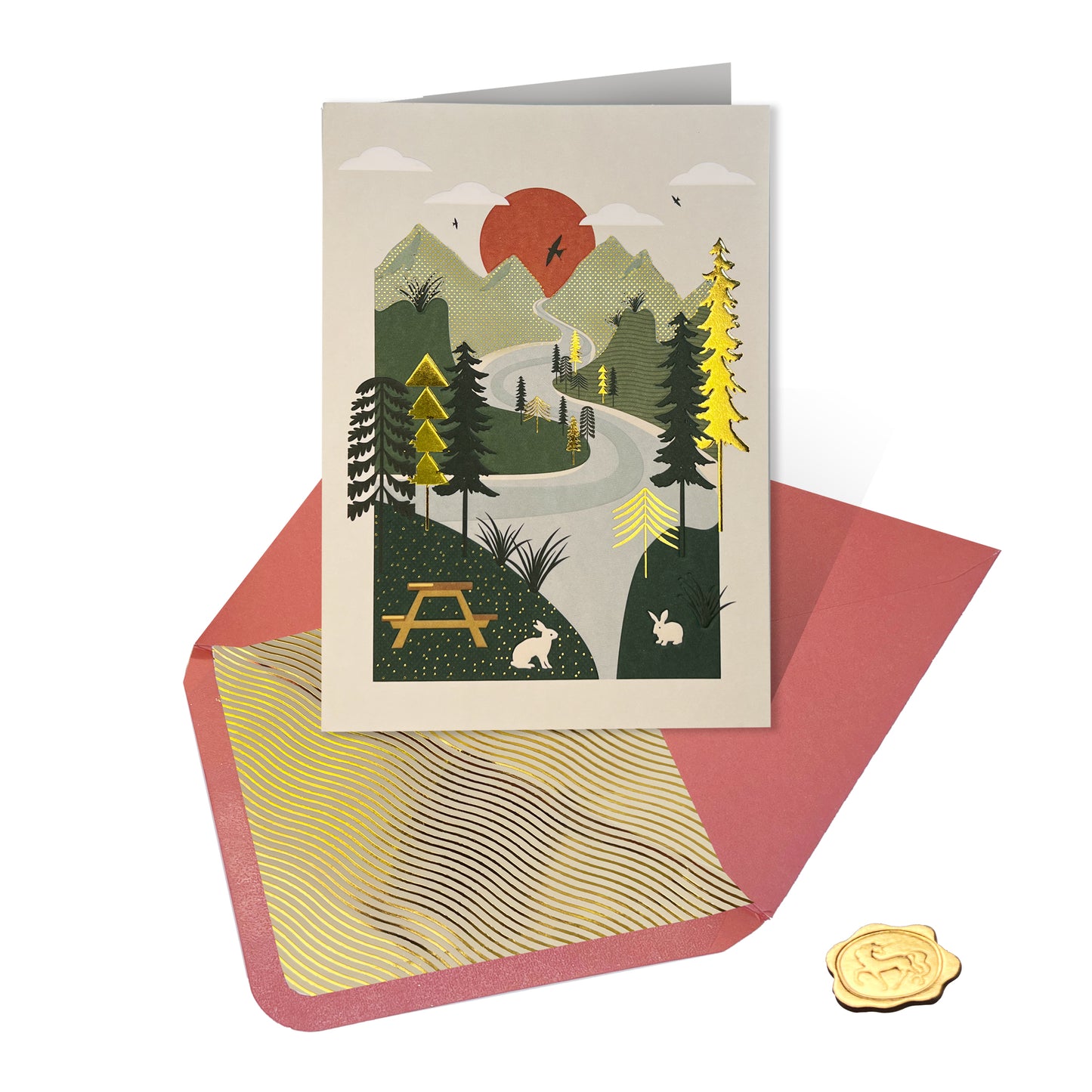 Forest With Stream Blank Card