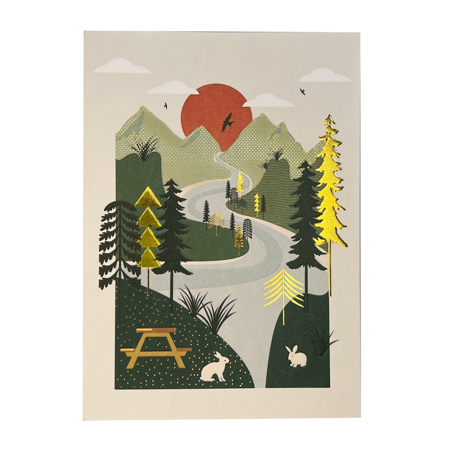 Forest With Stream Blank Card