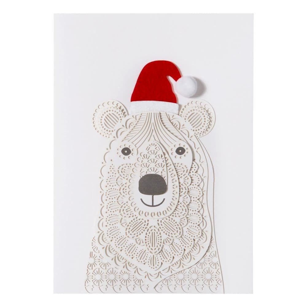 Laser Cut Polar Bear Christmas Card