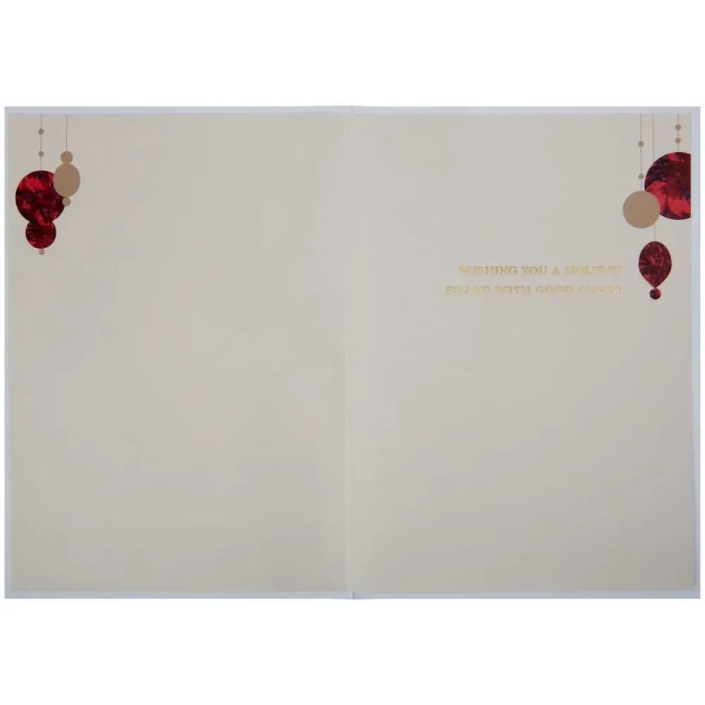 Red Holographic Foil Ornaments Christmas Card