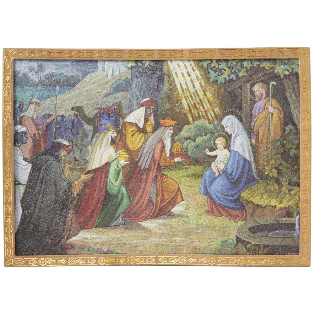 Mosaic Nativity Scene Christmas Card