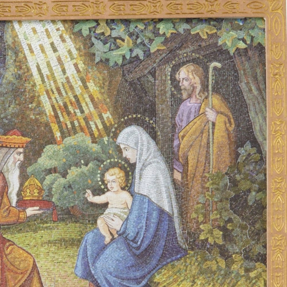 Mosaic Nativity Scene Christmas Card