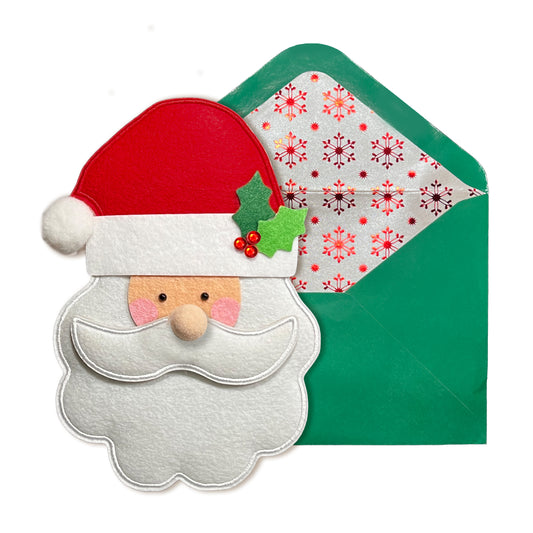Layered Felt Santa Christmas Card