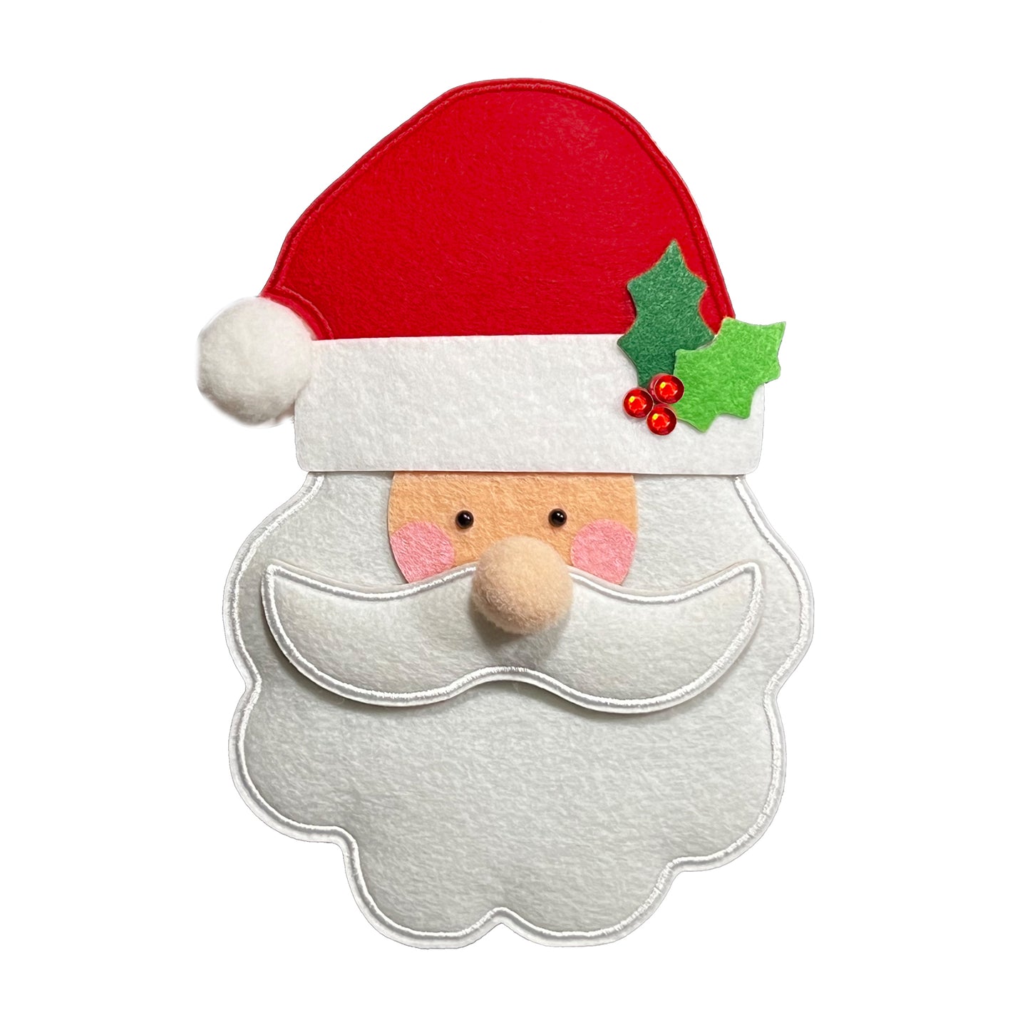Layered Felt Santa Christmas Card