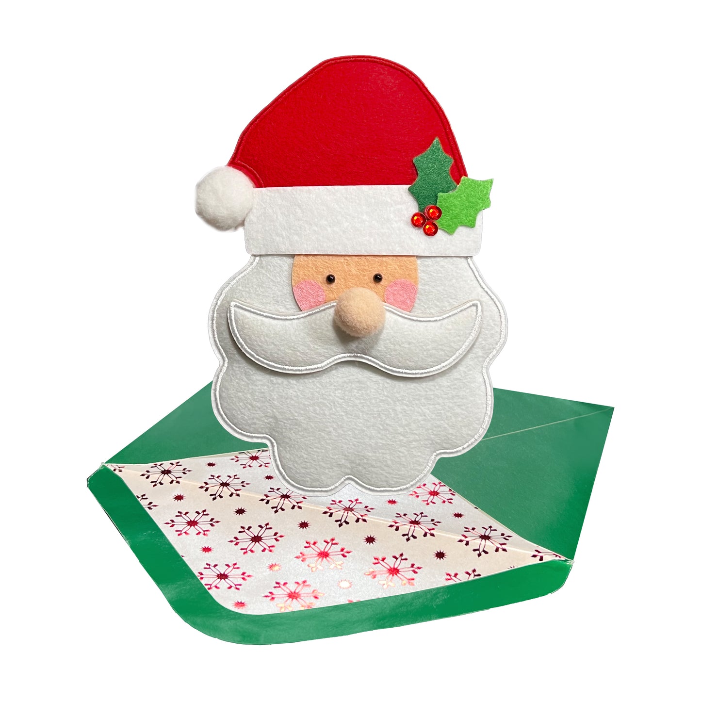 Layered Felt Santa Christmas Card