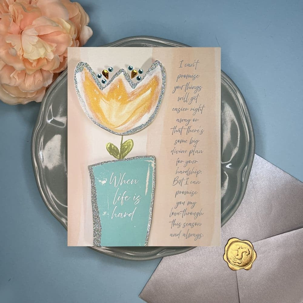 Single Tulip and Lettering Friendship Card