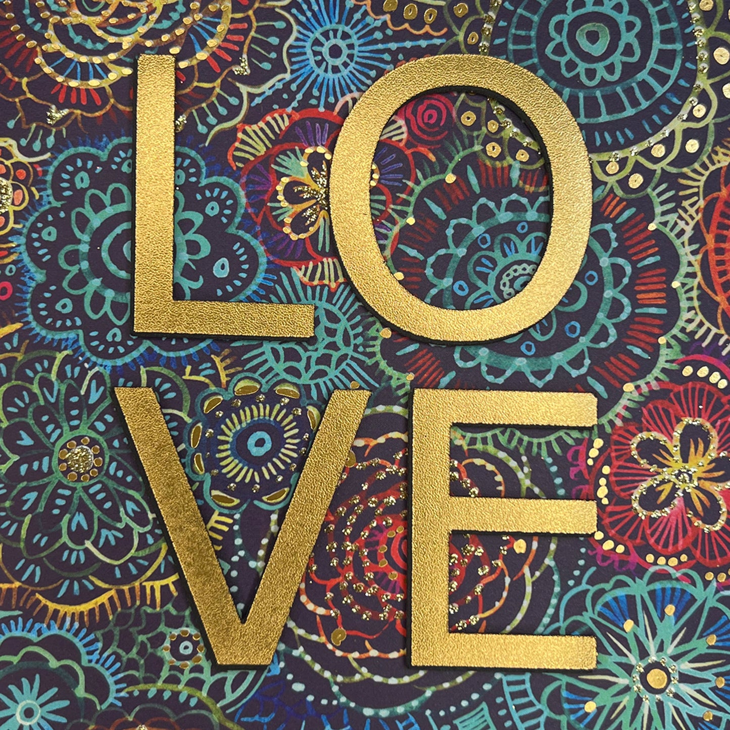 Stacked Love on Black Romance / Friendship Card