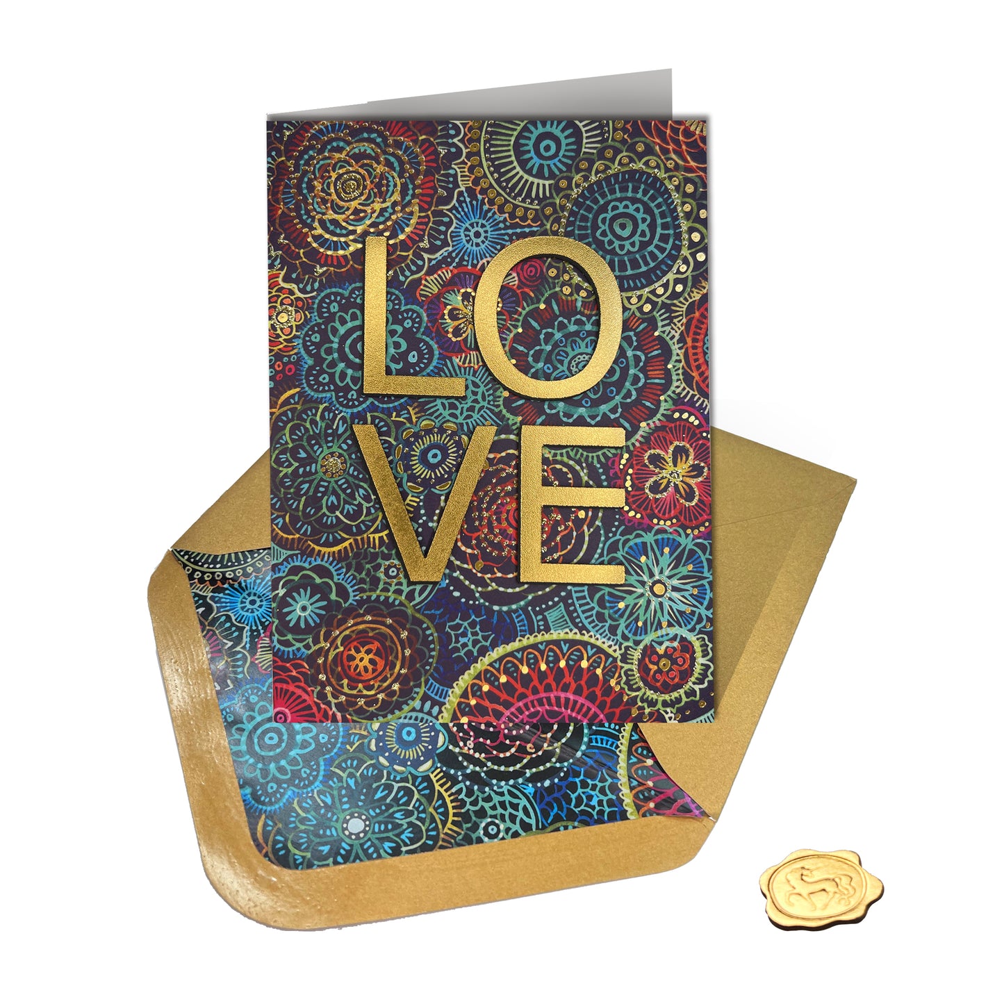 Stacked Love on Black Romance / Friendship Card