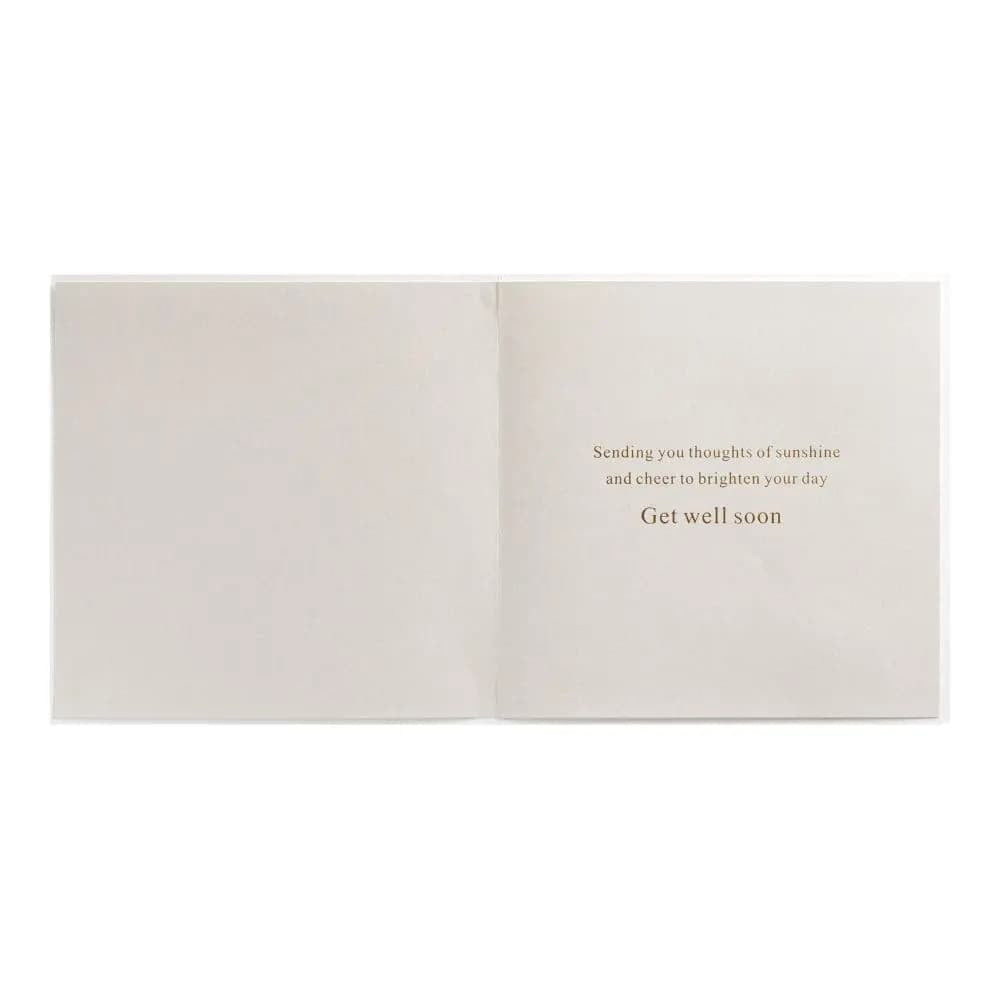 Yellow Embroidered Flower Get Well Card