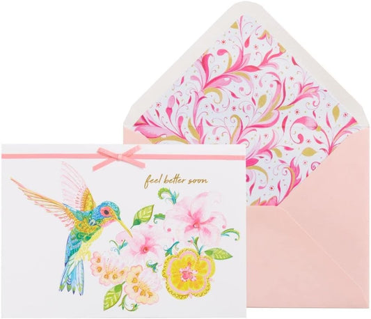 Hummingbird and Lily Get Well Card