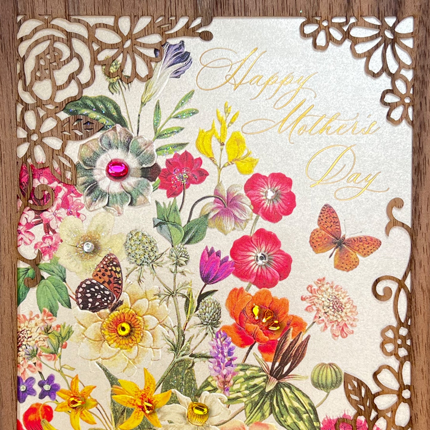 Botanical Floral with Lasercut Mother's Day Card