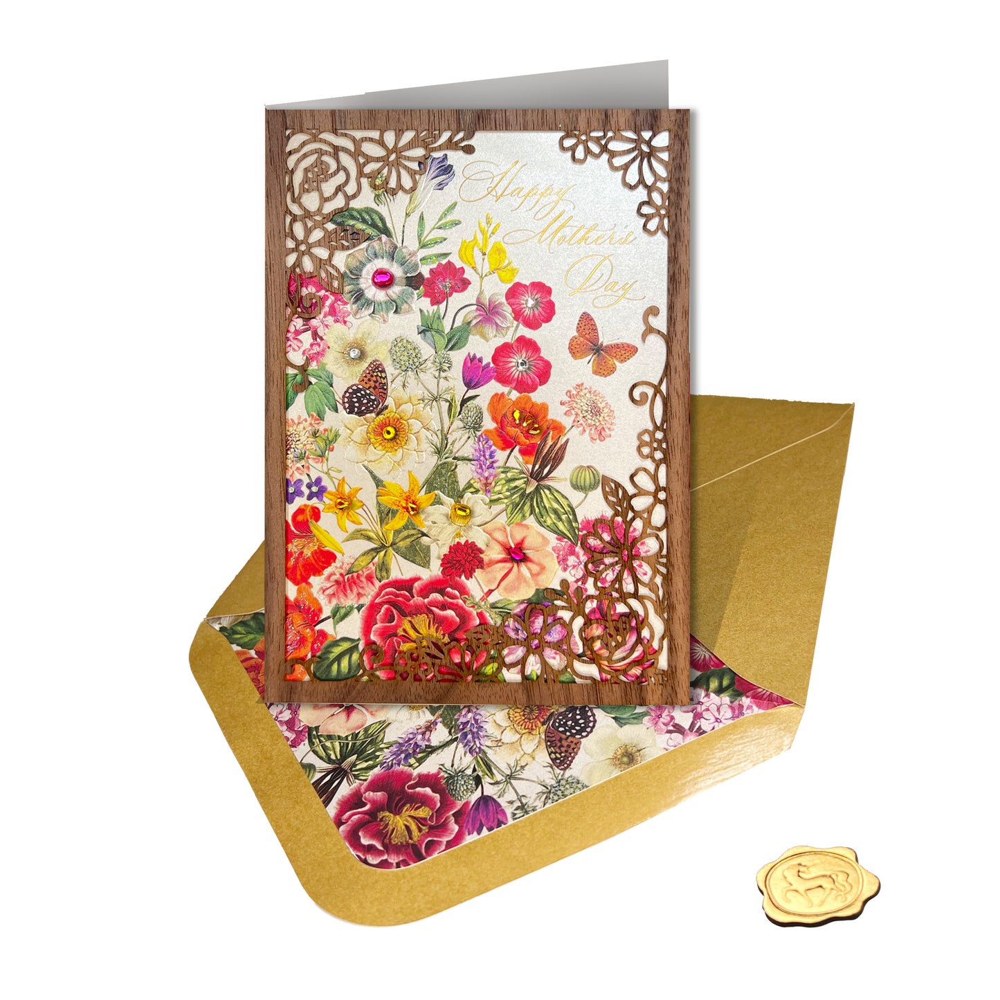 Botanical Floral with Lasercut Mother's Day Card
