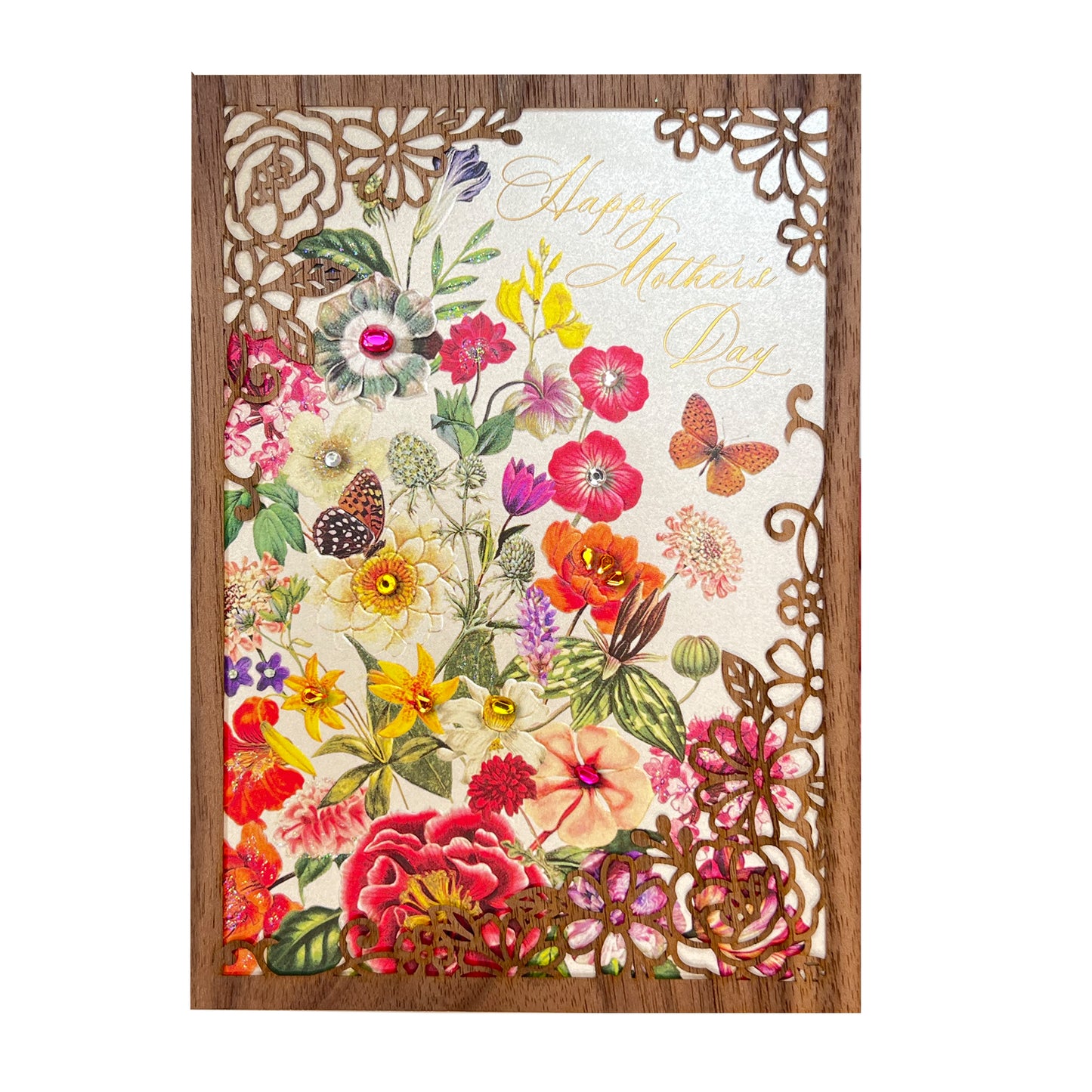 Botanical Floral with Lasercut Mother's Day Card