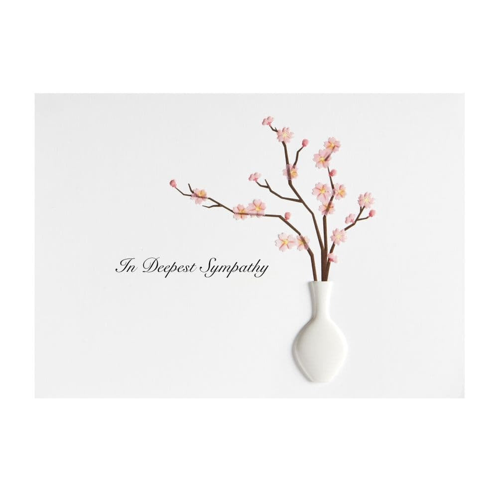 Pink Blossom with Vase Sympathy Card
