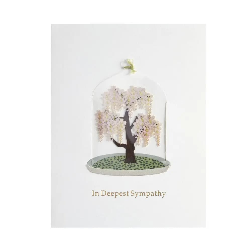 Wisteria Tree in Cloche Sympathy Card