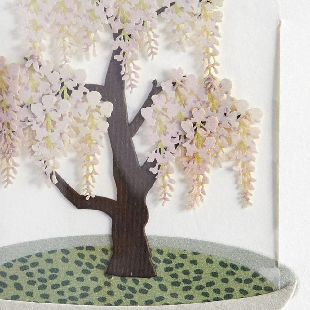 Wisteria Tree in Cloche Sympathy Card