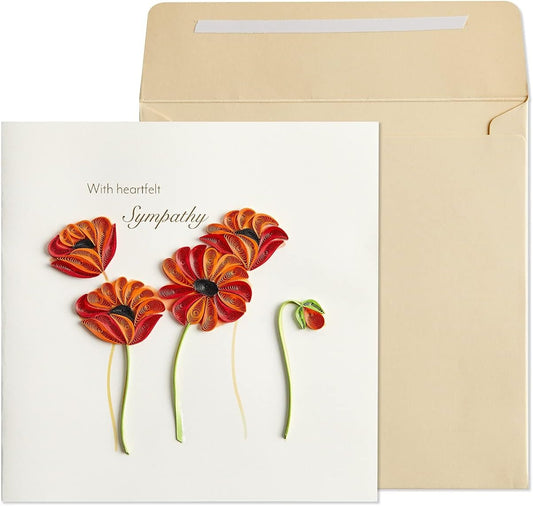 Quilled Poppies Sympathy Card
