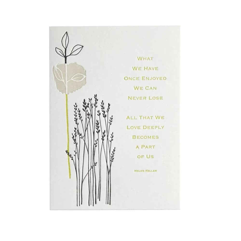 Helen Keller Quote Sympathy Card