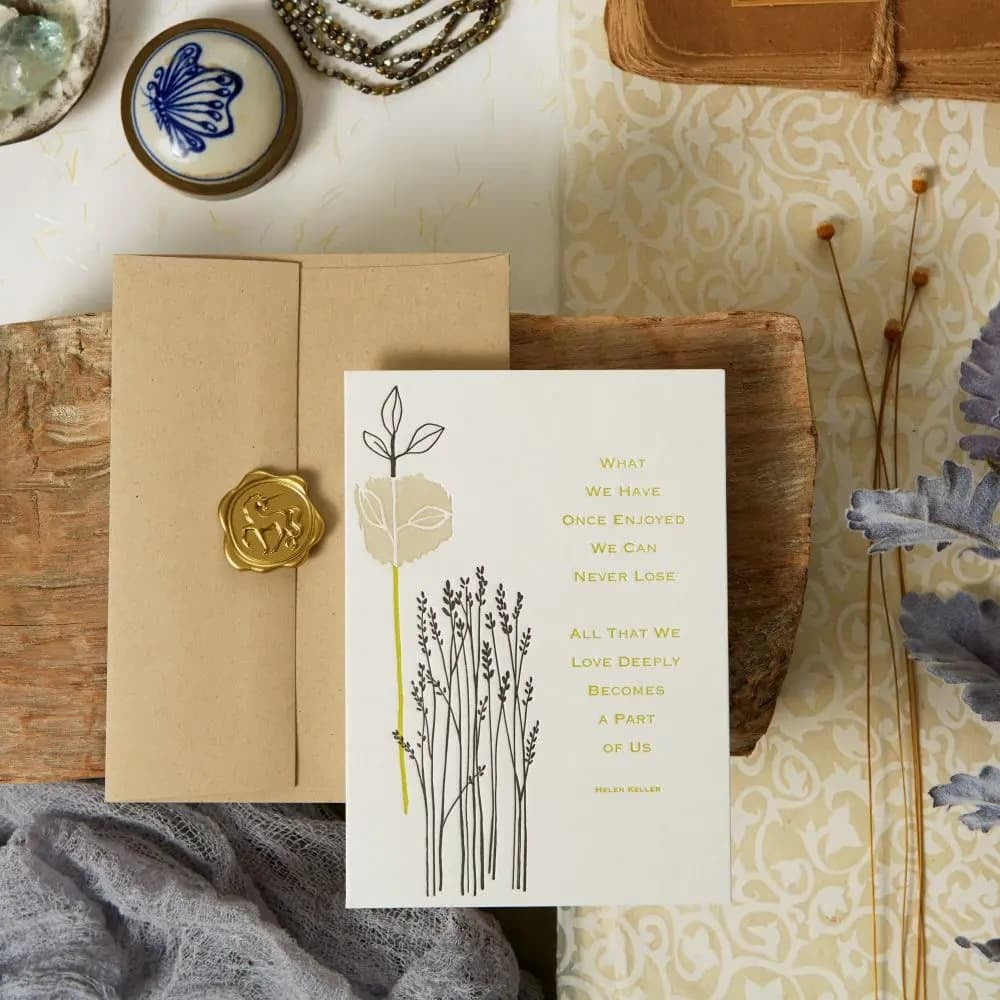Helen Keller Quote Sympathy Card