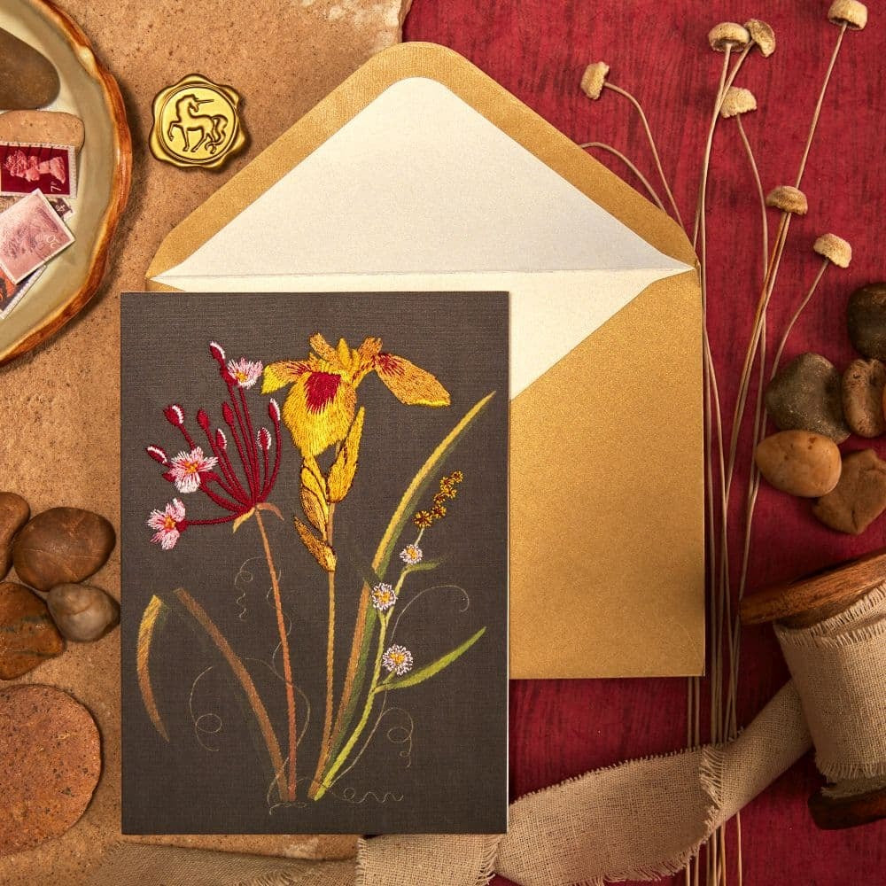 Embroidered Flowers Sympathy Card