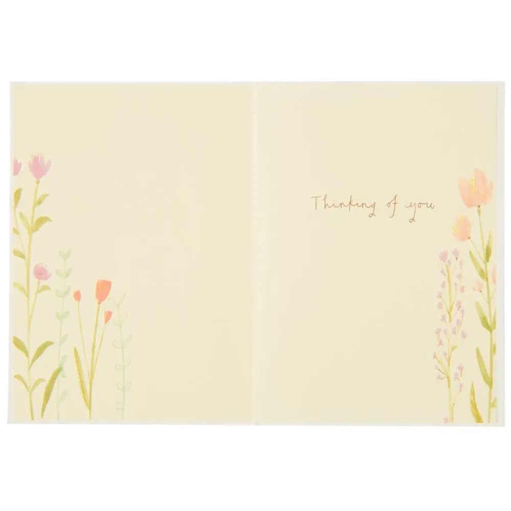 Whimsy Long Stemmed Flowers Sympathy Card
