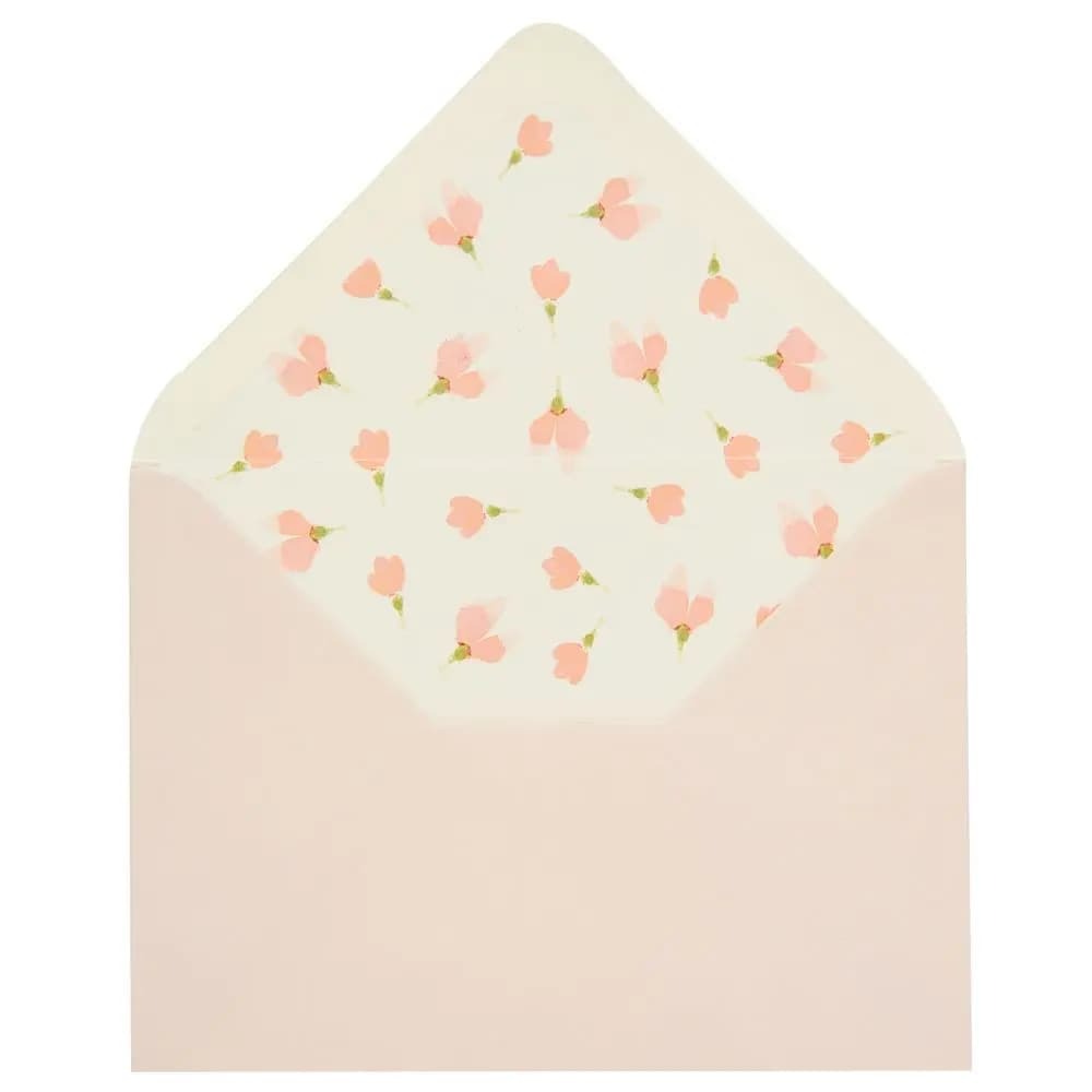Whimsy Long Stemmed Flowers Sympathy Card