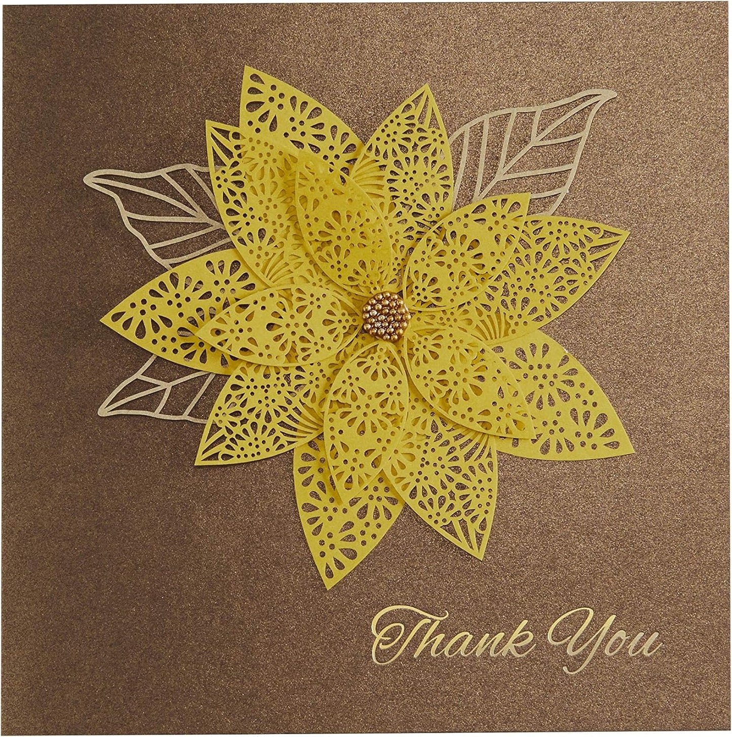 Laser Floral Thank You Card