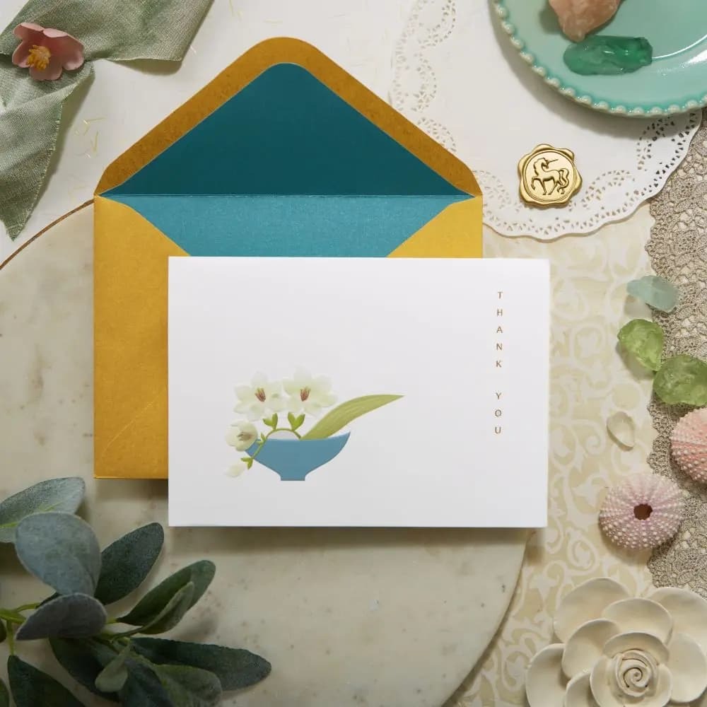 Flowers in Bowl Thank You Card