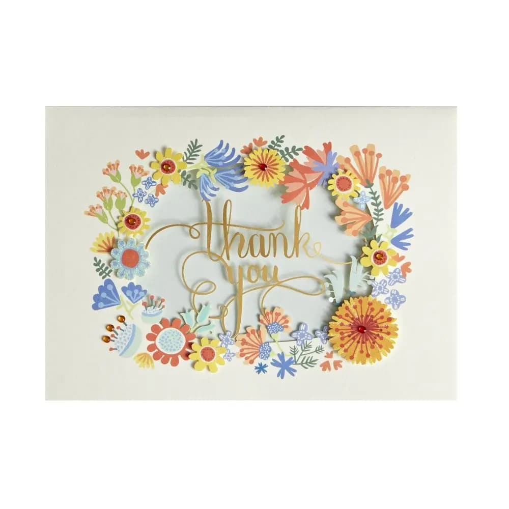 Laser Cut Wreath Thank You Card