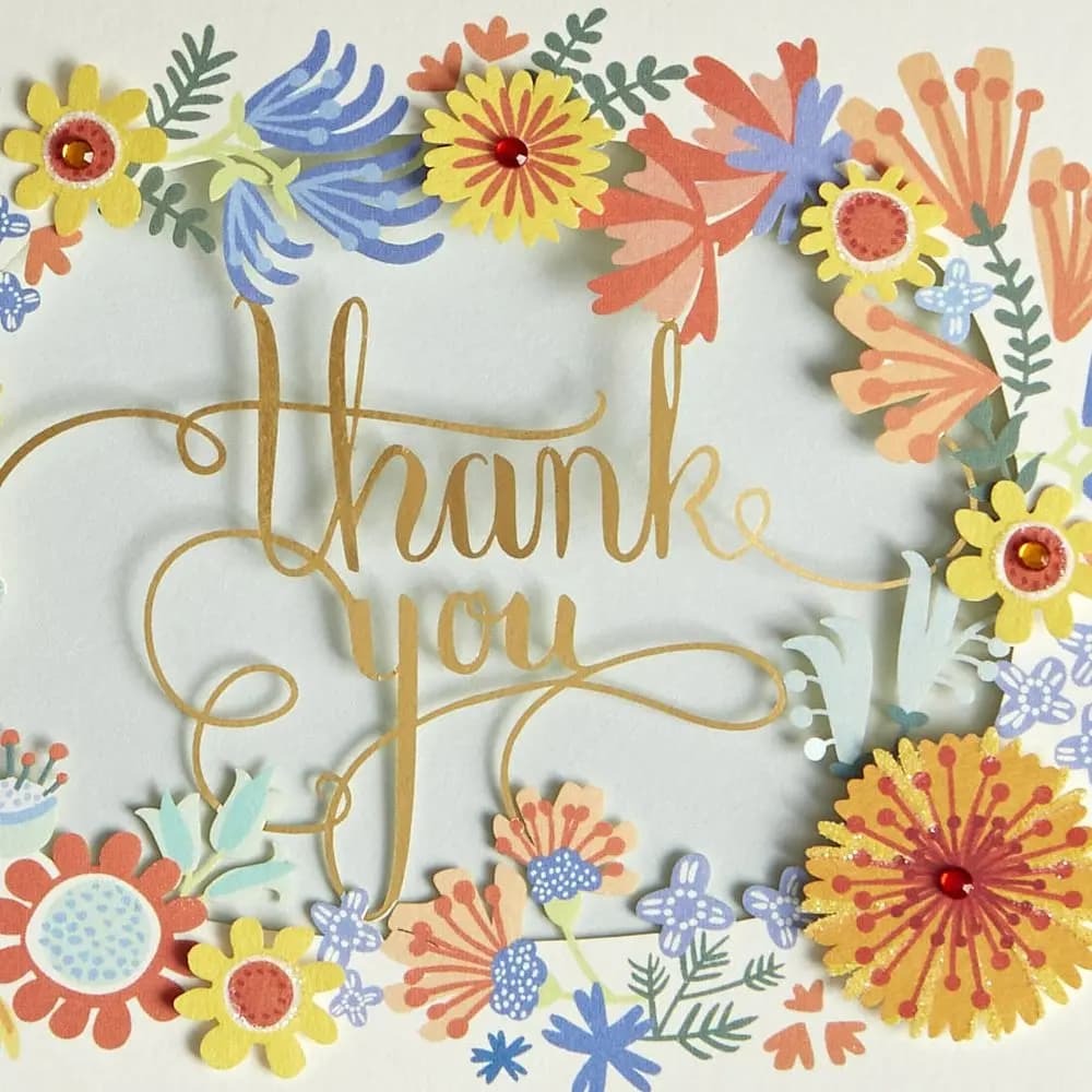 Laser Cut Wreath Thank You Card