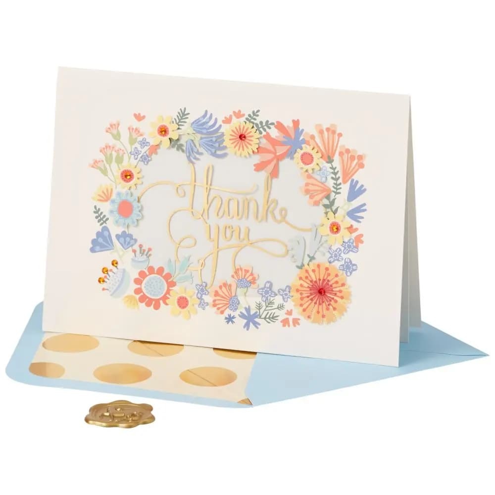 Laser Cut Wreath Thank You Card