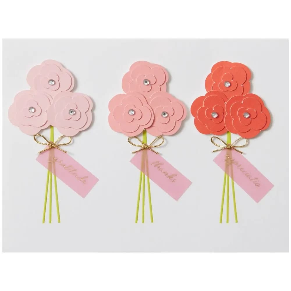 Three Bouquets Thank You Card