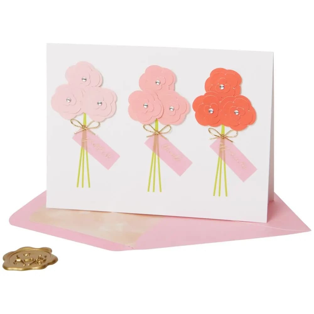 Three Bouquets Thank You Card