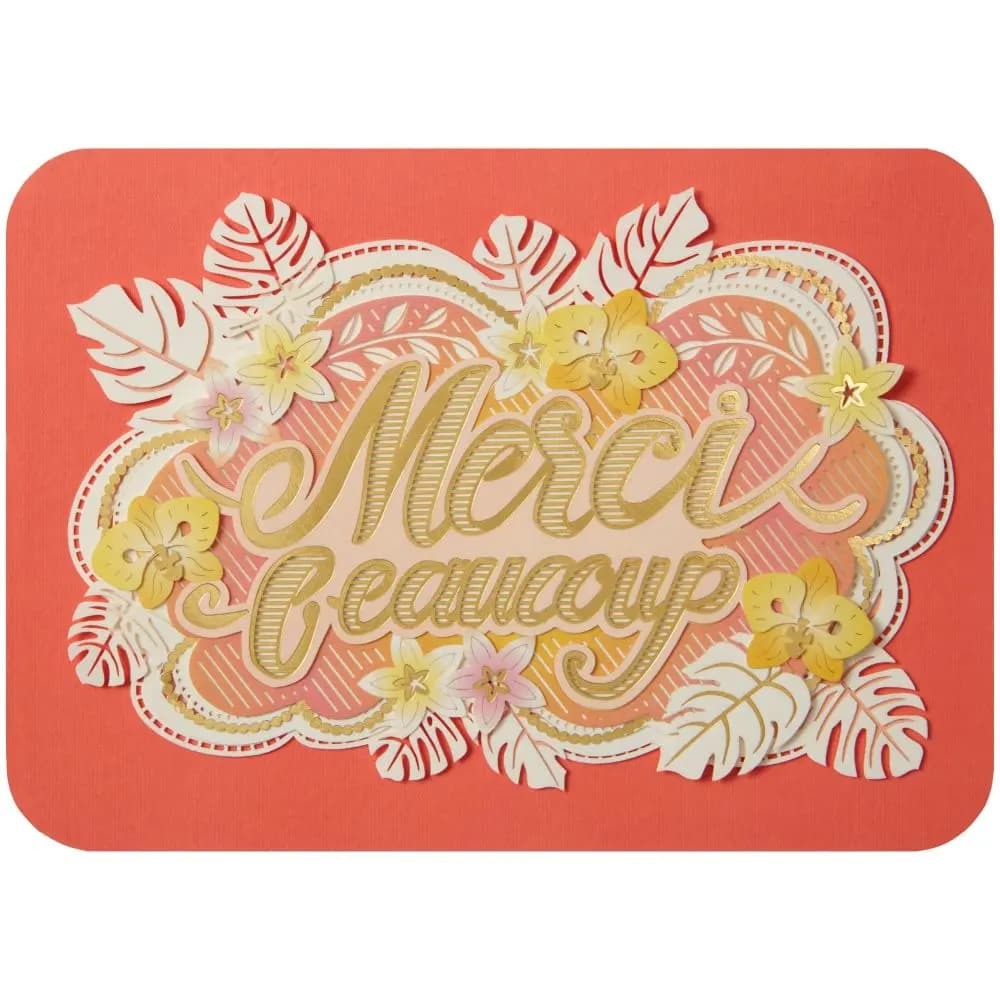 Laser Cut Merci Beaucoup Thank You Card