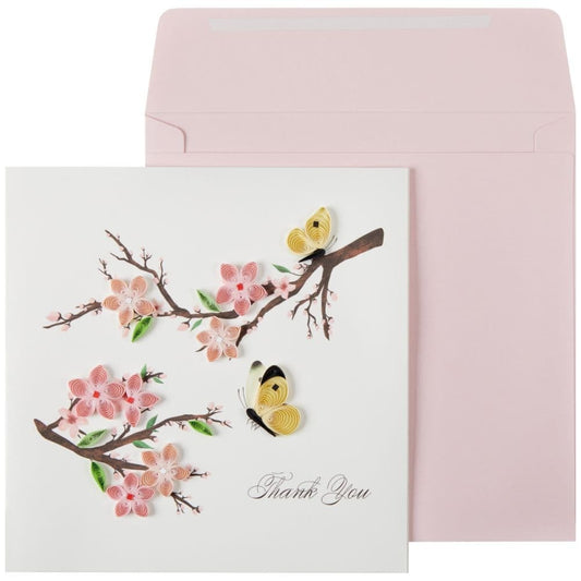 Quilled Cherry Blossom Thank You Card