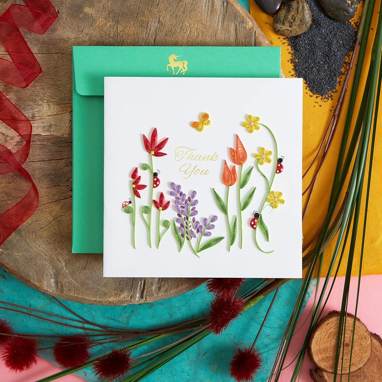 Quilled Gardening Thank You Card