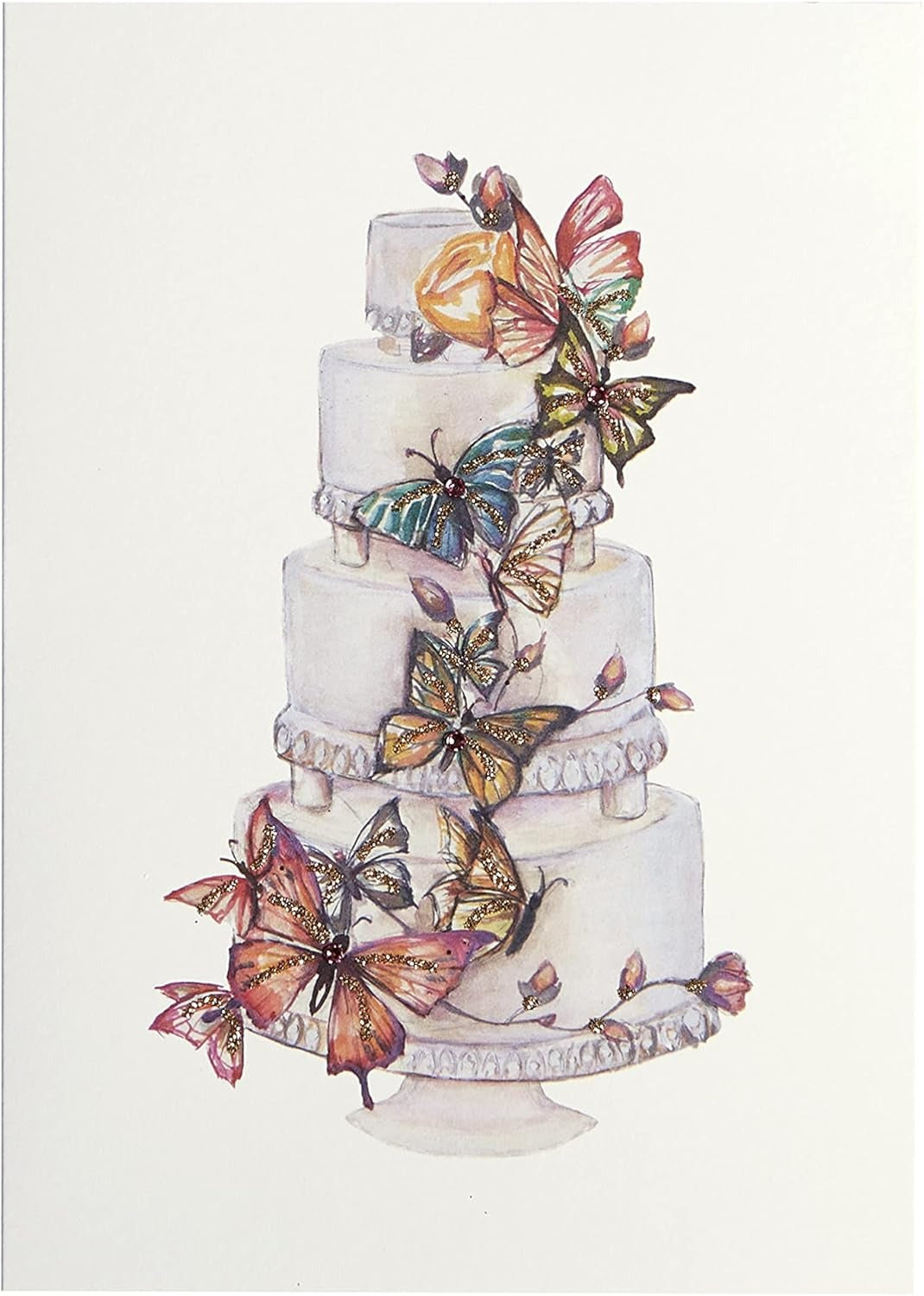 Butterfly Cake Wedding Card