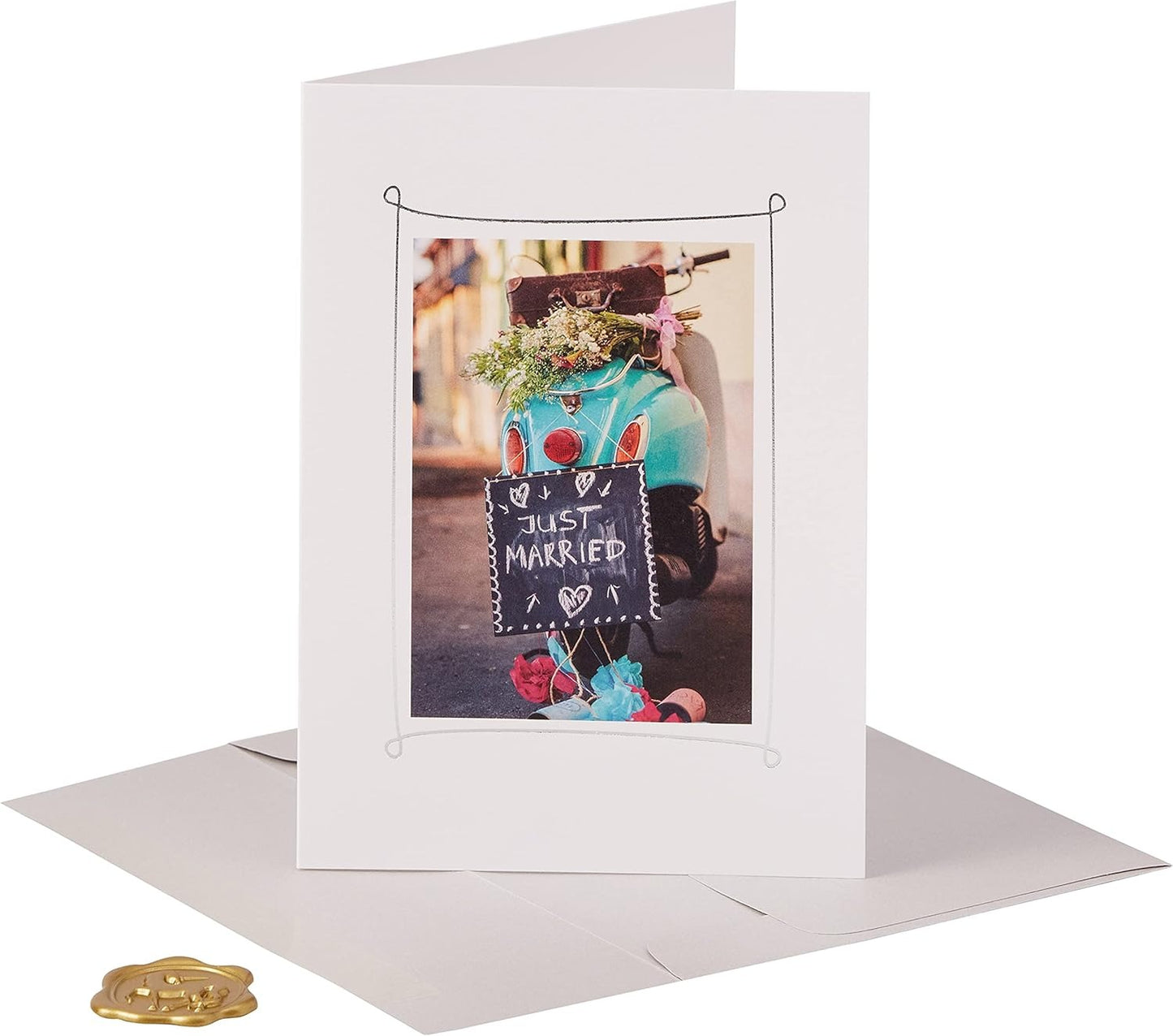 Vespa Photo Wedding Card