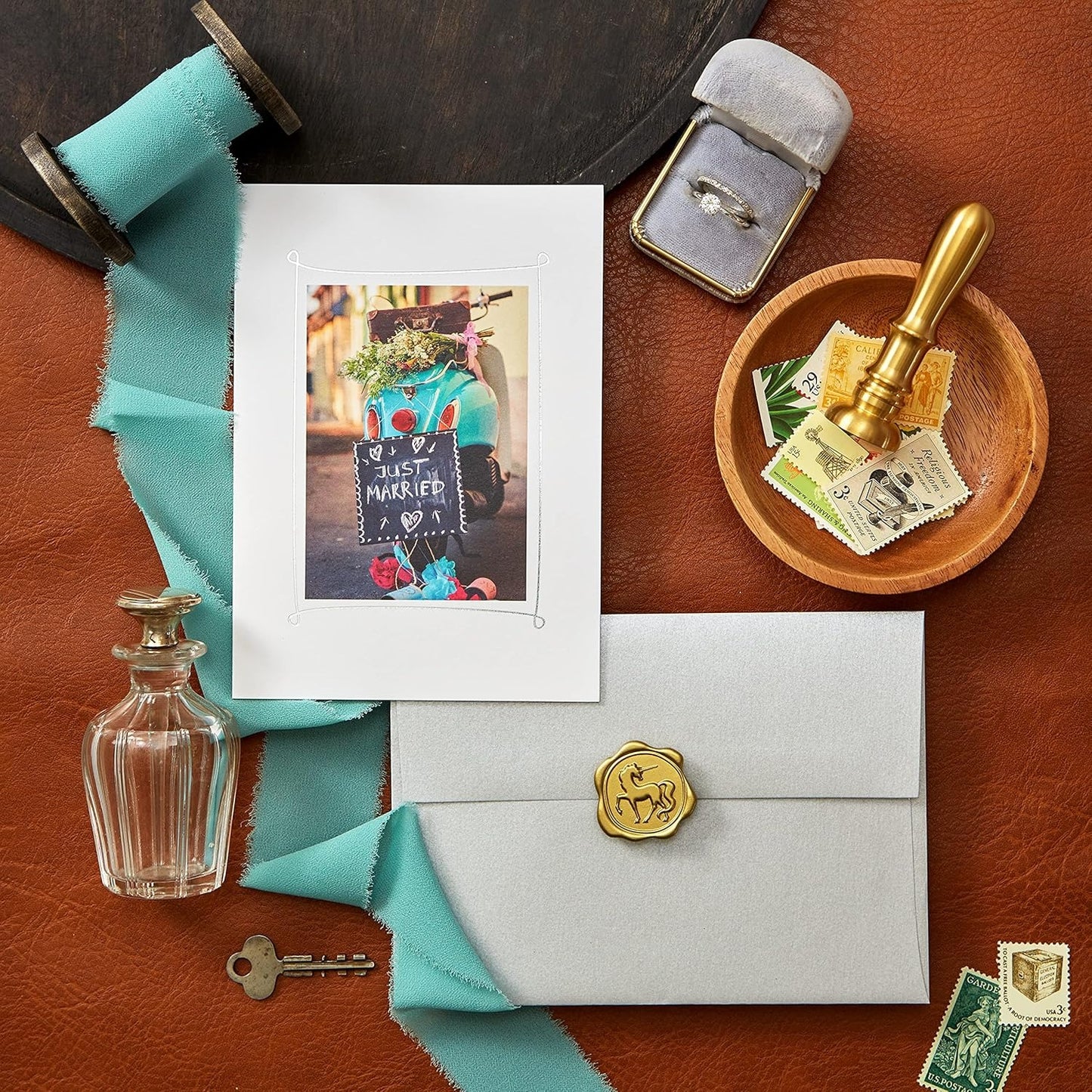Vespa Photo Wedding Card