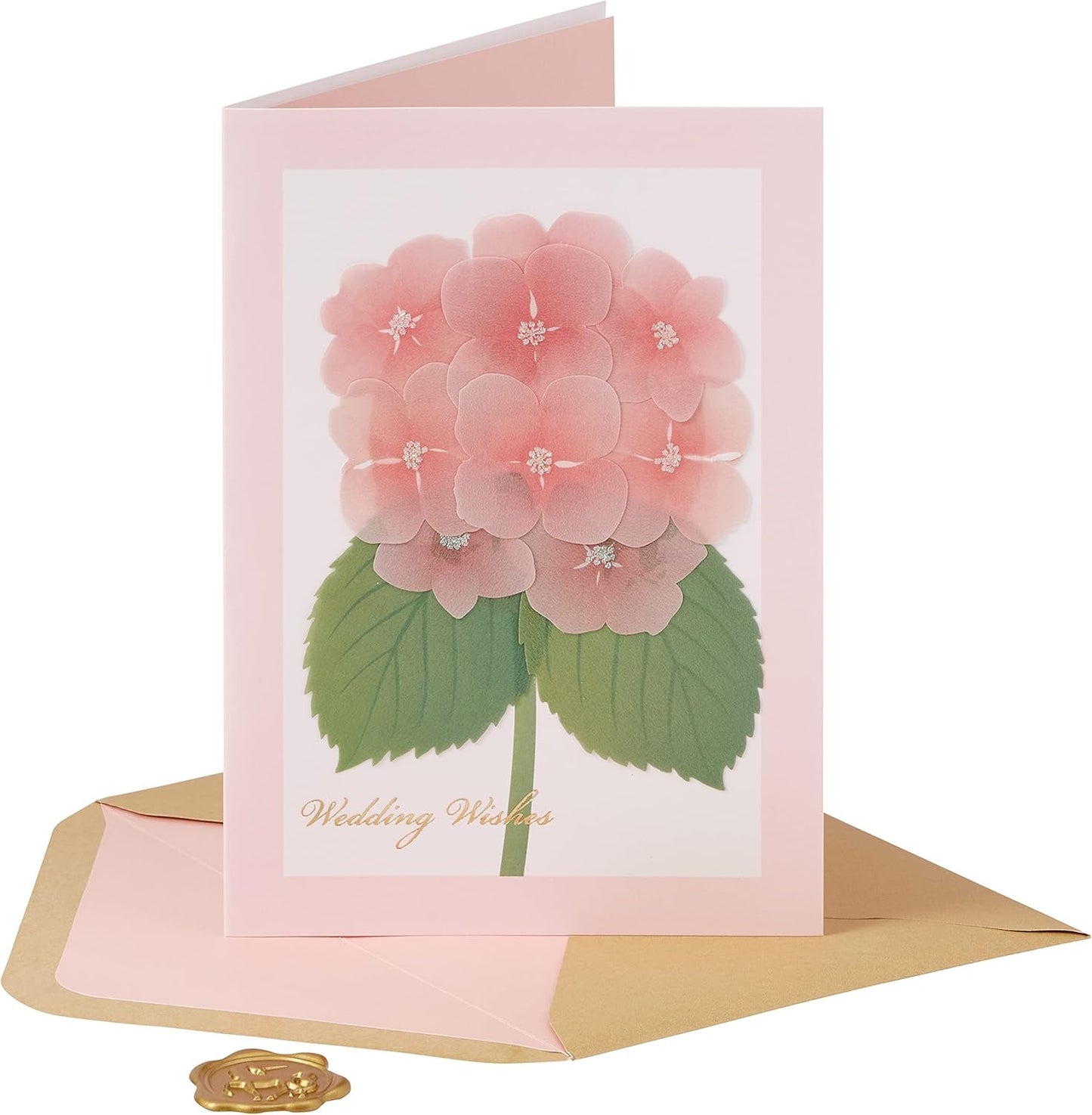 Vellum Hydrangea Wedding Card