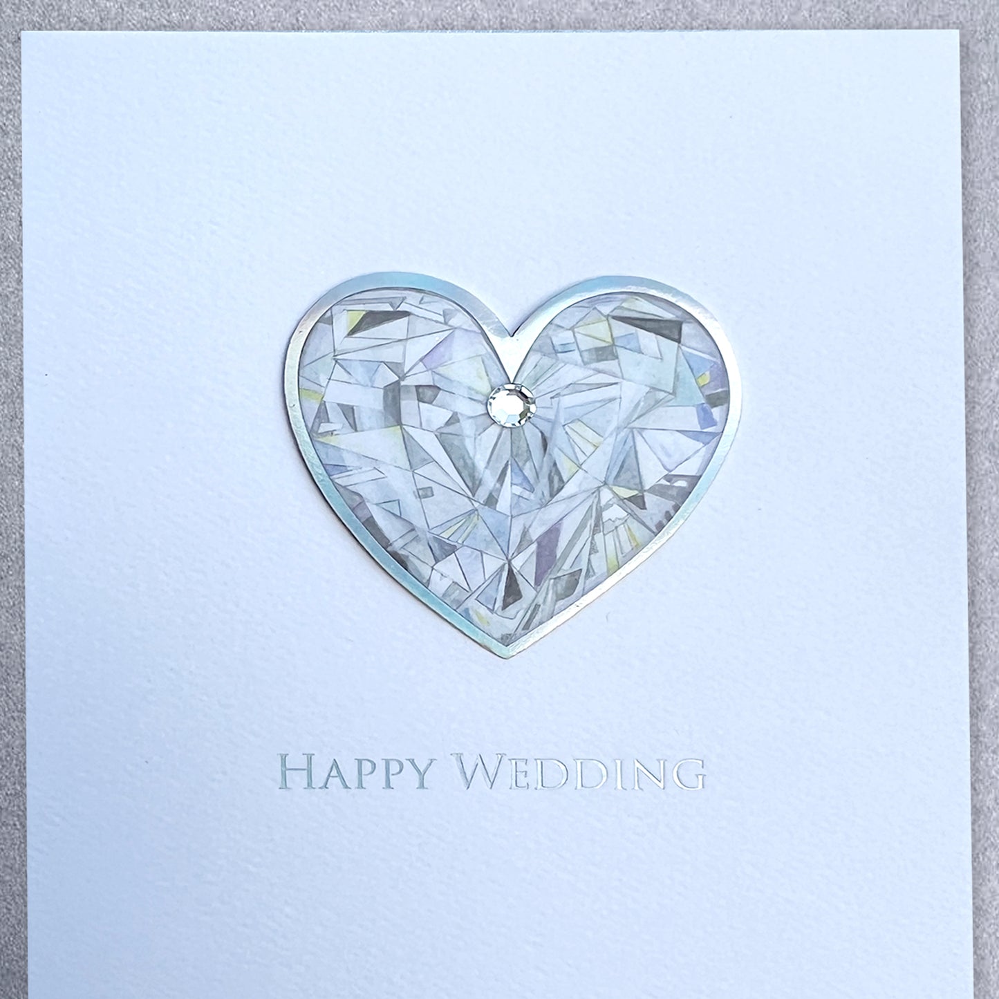 Crystal Heart Wedding Card